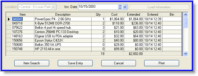 Iridium Physical Inventory